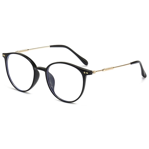 KOOSUFA Stylish Round Reading Glasses Blue Light Blocking +2.50 Women Men Eyeglasses Readers Eyewear Bright black