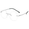 thumbnail image 1 of KOOSUFA Titanium Rimless Round Reading Glasses +2.0 Blue Light Blocking Eyeglasses Readers Frameless Eyewear for Men Women Grey, 1 of 7
