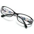 thumbnail image 1 of KOOSUFA Womens Floral Color Reading Glasses 5.50 Quality Rectangle Readers Eyeglasses Eyewear Black, 1 of 7