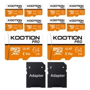 KOOTION 10 Pack 64 GB Micro SD Card TF Cards Micro SDXC UHS-I Memory Cards High Speed MicroSD Cards, V30, U3