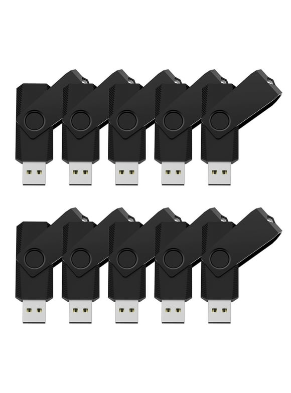 KOOTION 10Pack 16GB USB 2.0 Flash Drive Thumb Drives Memory Stick, Black