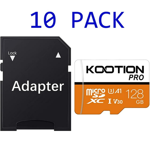 KOOTION 128 GB Micro SD Card 10 Pack MicroSD Card U3 A30 TF Card High Speed Full HD 4K Memory