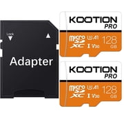 KOOTION 128GB Micro SD Card 2 Pack TF Card with Adapter High Speed MicroSD U3 Full HD 4K Memory Card for Phone Table Monitor Camera