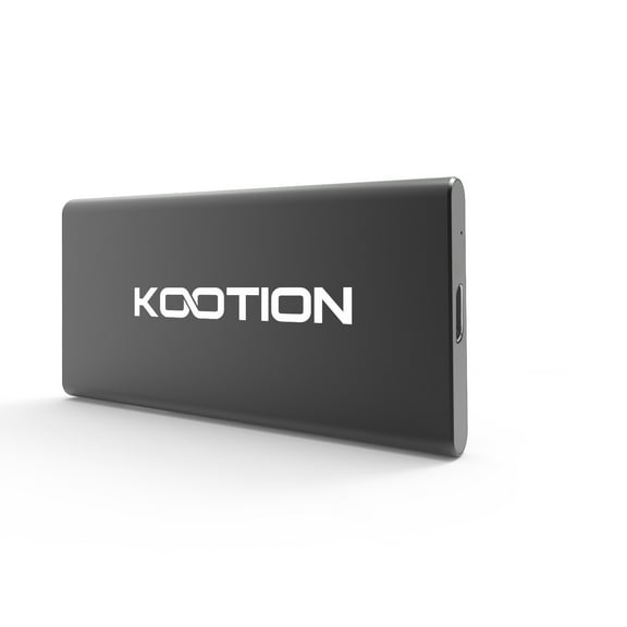 KOOTION 250G Portable External SSD Read/Write Speed up to 550MB/s & 500MB/s High Speed Transfer USB 3.1 USB-C Drive Ultra-Slim Mobile Solid State Drive for Laptop, Tablet, PC and Android Phone, Black