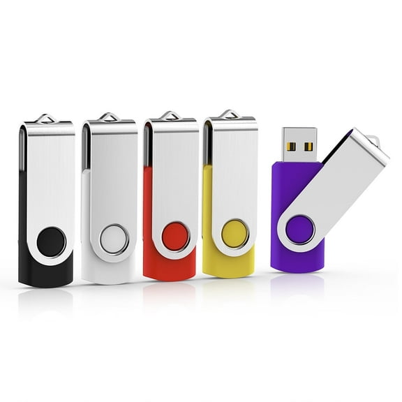 5 Pack 64GB USB 2.0 Flash Drive KOOTION Thumb Drives 5 Mixed Colors Memory Stick for PC Laptop