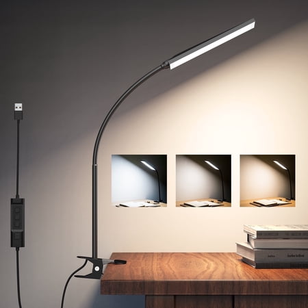 KOOTION 5W 48 LEDs Clamp Desk Lamp Eye Caring Reading Light 3-Color Temperatures 11 Brightness Adjustable Gooseneck Clip USB Port Night Light Home Office price history and forecast - Kootion 10BBlack