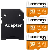 KOOTION 64GB Micro SD Cards 3 Pack Memory Card U3 SDXC High Speed TF Card 4K Full HD Video for Phone, Camera, Security Cam, Tablet