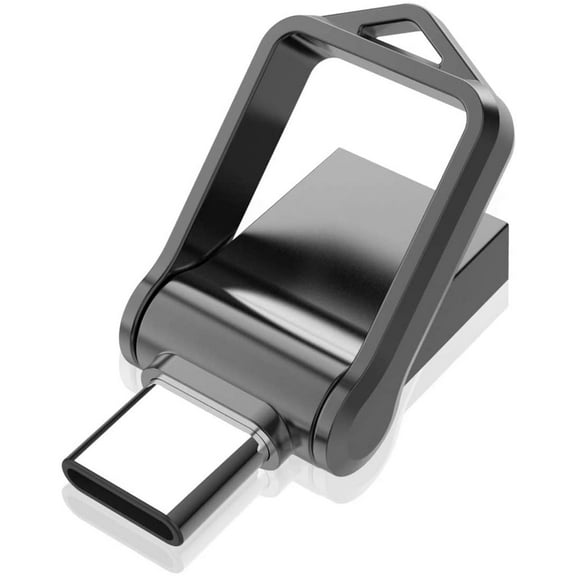 KOOTION 64GB USB C Flash Drive Dual Port Thumb Drive On the Go OTG 3.0 USB Metal Drive Pocket-Size Memory Stick, Black