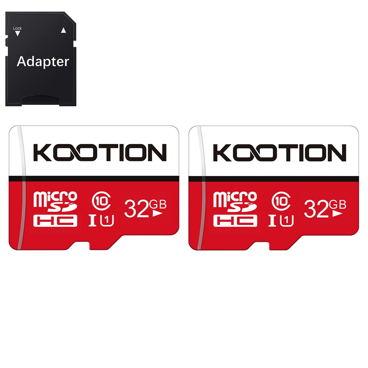 KOOTION Micro SD Card 2 Pack 32 GB TF Card Memory Card with Adapter C10