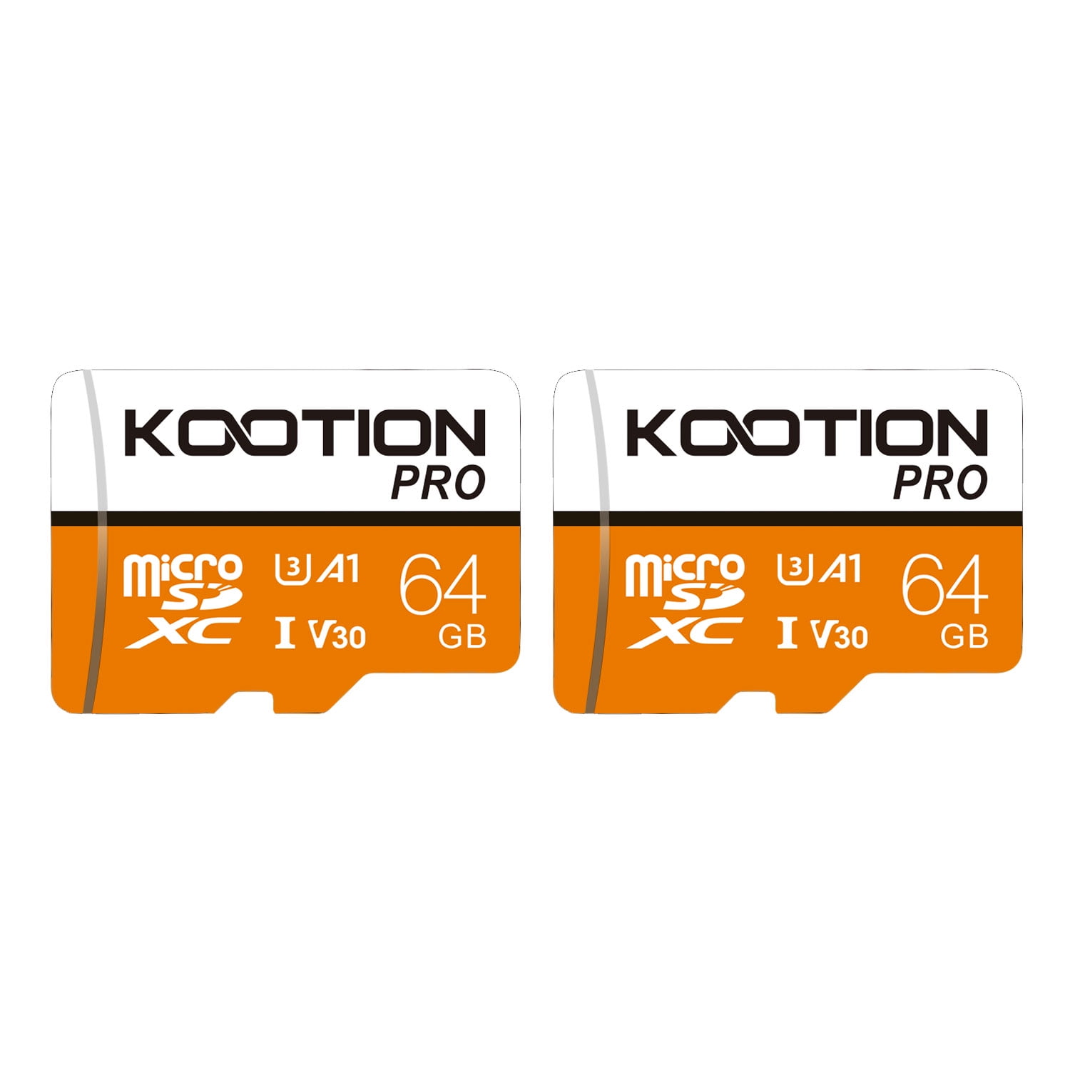 KOOTION Micro SD Card 64 GB 2 Pack Micro SDXC U3 Memory Card High Speed TF Card for Phone, Camera, Security Cam, Tablet
