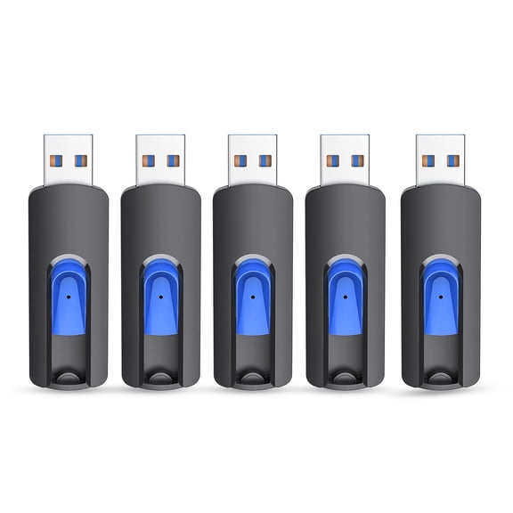 KOOTION USB 3.0 32GB USB Flash Drives 5 Pack Thumb Drive Retractable Slide High Speed Memory Sticks Flash Drives