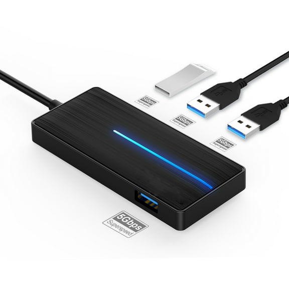 KOOTION USB C Hub with 4 USB 3.0 Ports High Speed Splitter Expansion USB Hub for Type C Port of Laptop, Black