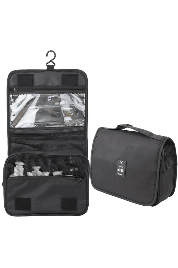 Travel Toiletry Bag with Hanging Hook Makeup Bags for Travel Essentials Black