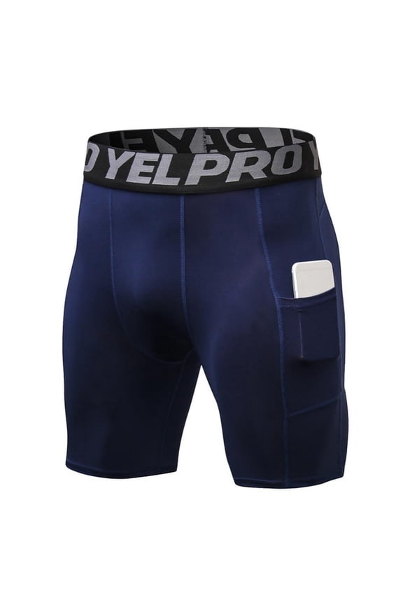 Compression Shorts with Cup Pocket for Man Active Workout Pants, Quick Dry