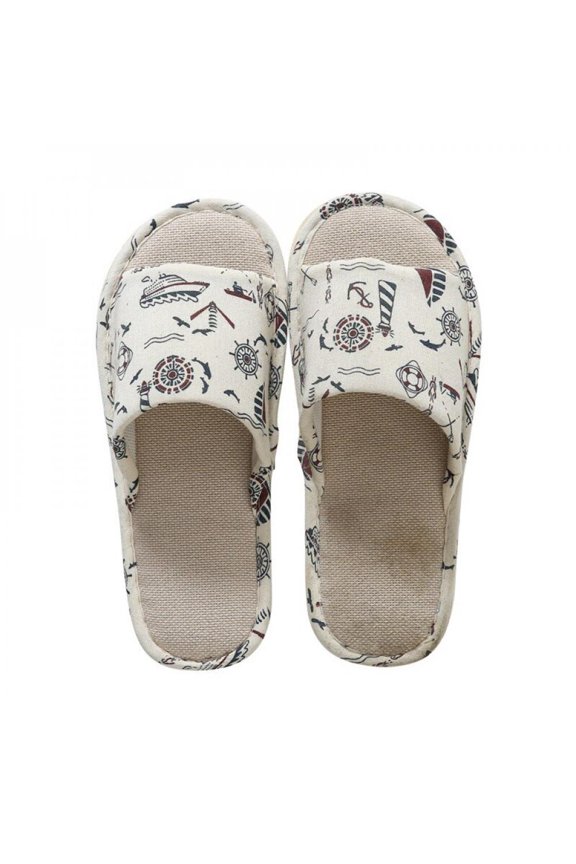 Cotton and linen material cotton slippers, comfortable and resistant to air slippers, easy to clean