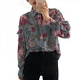 thumbnail image 1 of KOOYET Fall Arrival Women's Blouses Fashion Floral Print V-Neck Long Sleeve Chiffon Shirt, 1 of 5
