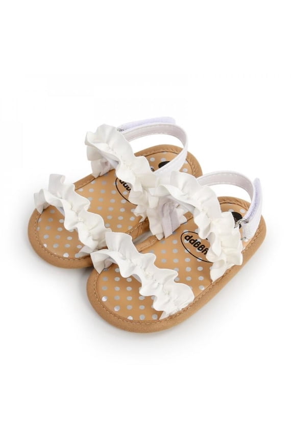 Infant Kids Girl Shoes Summer Kids Sandals Toddler Kids Solid Color Floral Party Princess Beach Shoes for 0-18M