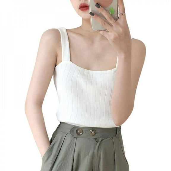 KOOYET Knitted Summer Tank Women camisole Sleeveless Slim Female Vest Casual Camis