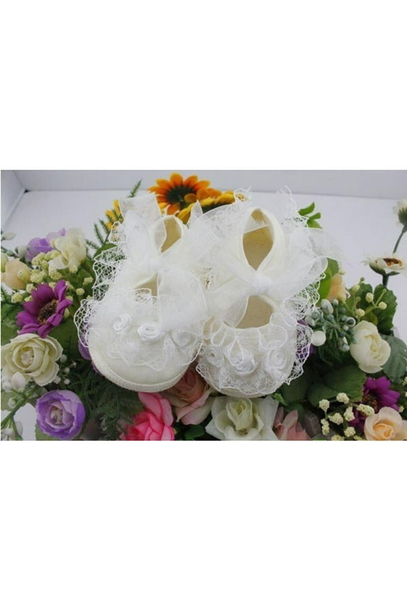 Lace Flower Newbored Shoes Cotton Girls First Walkers Non-slip Sole Shoes Kids Prewalkers for Infant