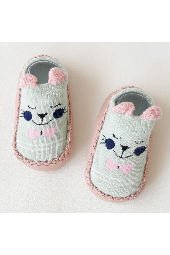 Newborn Kids Socks with Rubber Soles Infant Kids Girls Boys Shoes Spring Autumn Kids Floor Socks Anti Slip Soft Sole Sock