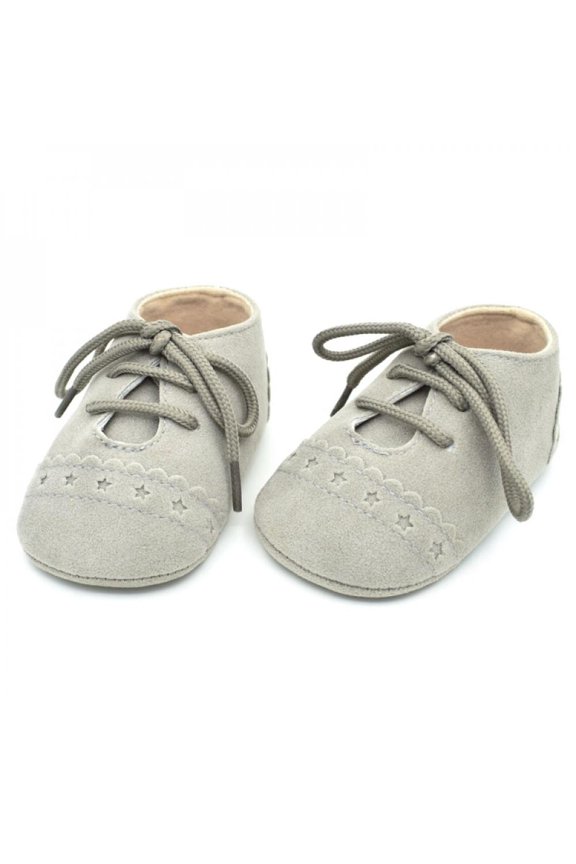 Various Styles Spring Style Kids Walk Prewalker Shose Micro Suede Shoelace Printed Little Star 0-18M