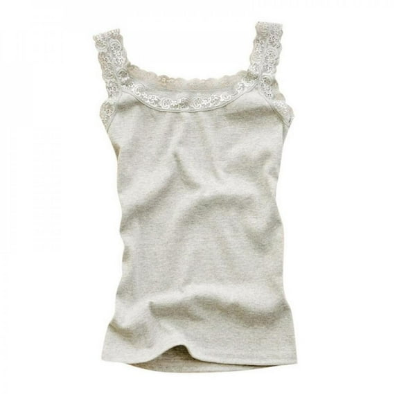 KOOYET Women Lace Tank Multicolors Sleeveless U Neck Soft Vest Summer Fashion Casual Cotton Camisole Candy Colors