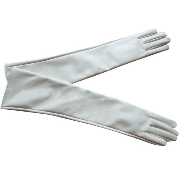 KOOYET Women Opera Party Warm Long Glove Faux Leather Over Elbow Gloves