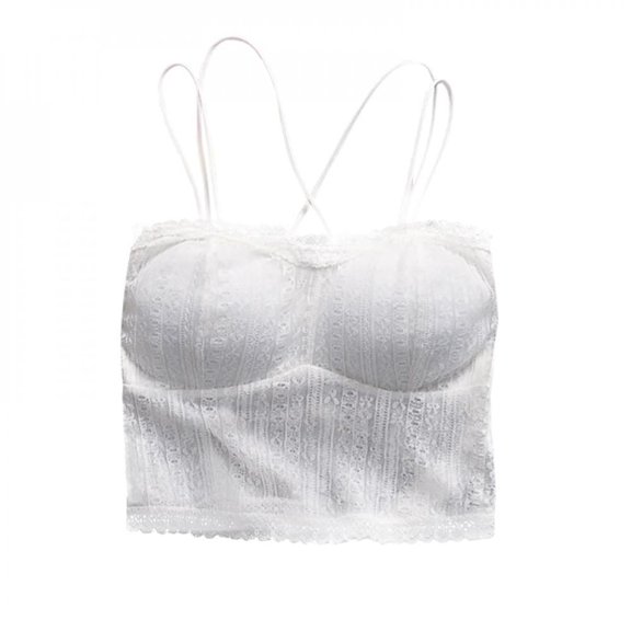 KOOYTE gkfnmt Crop Women Halter Women Camisole Summer Sleeveless Lace Cotton Off Shoulder Slim Solid Color Strap Tube