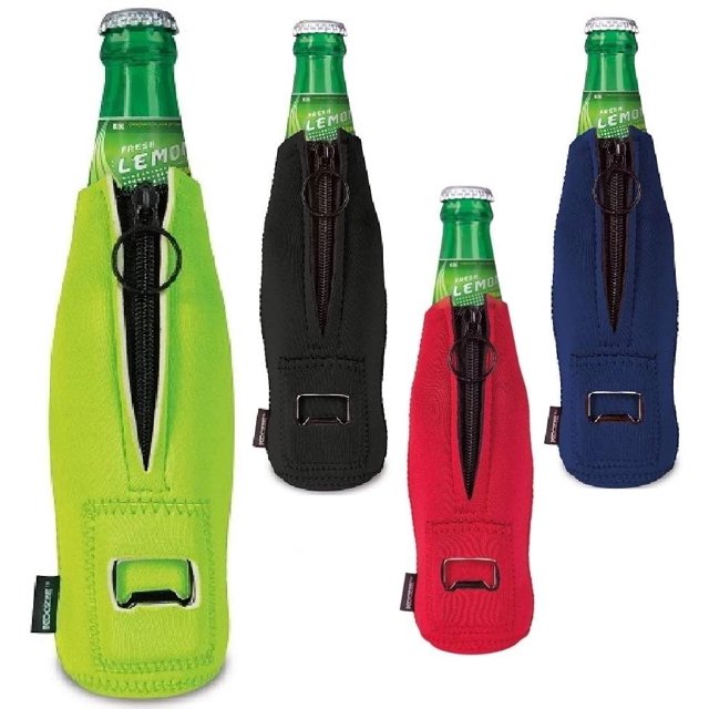 KOOZIE Beer Bottle Cooler with Zipper and Bottle Opener Insulated Zip