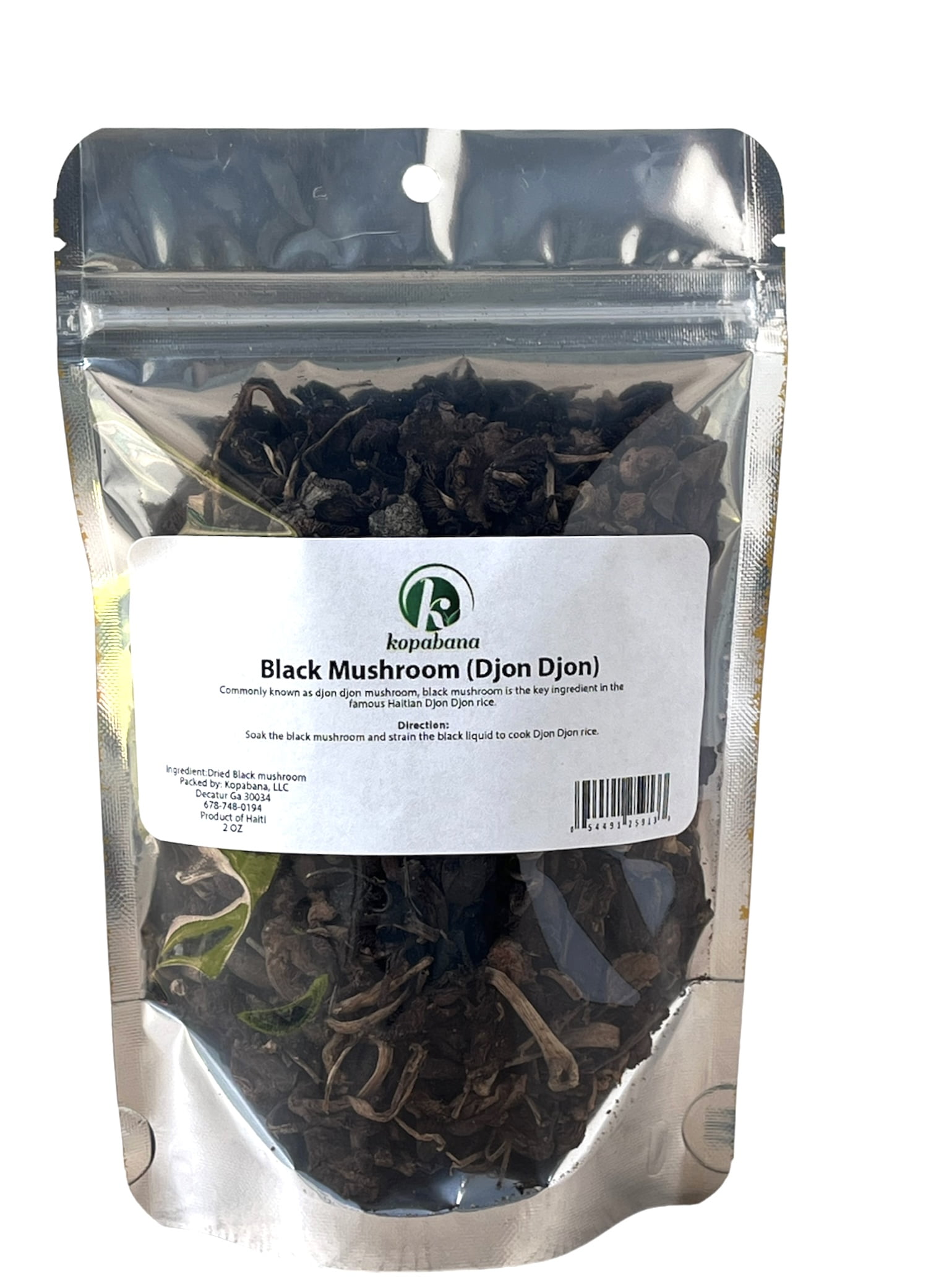 KOPABANA Black Mushroom Djon Djon Dried Mushroom Haitian Djon