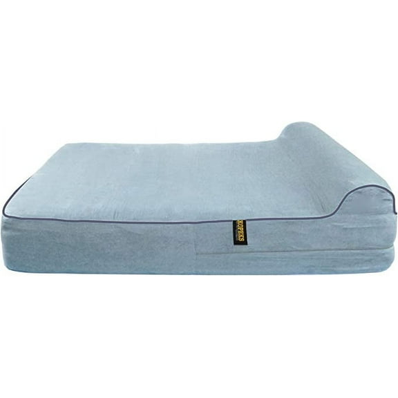 KOPEKS Large Pet Bed Replacement Cover with Memory Foam, Grey