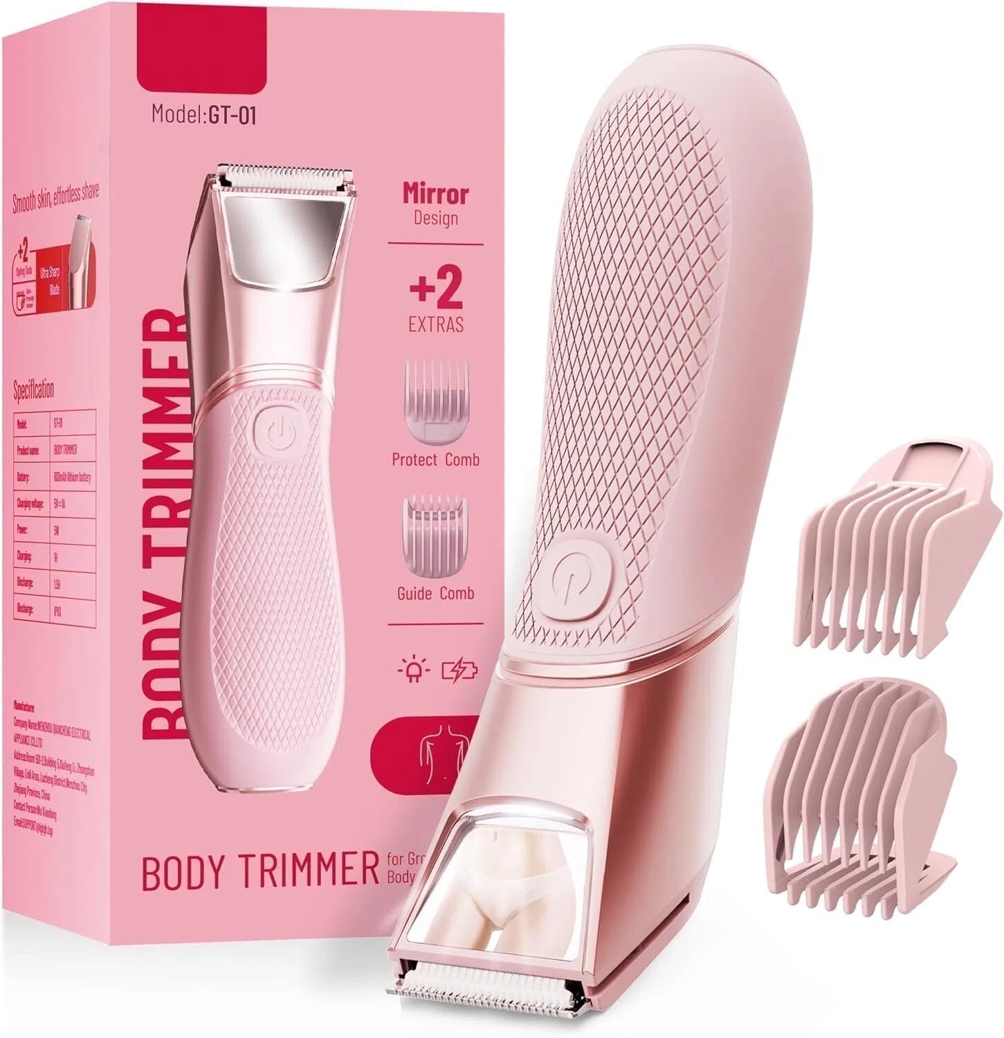 KOPEXY Bikini Trimmer for Women, Electric Razors, Cordless Shaver with Ceramic Blade, IPX7 Waterproof Lady Facial Razor, Portable Rechargeable Body Pubic Hair Trimmer, Idea for Face, Underarm & Legs