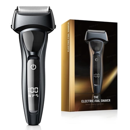 Nogroa Electric Razor for Men: Professional Floating Blade Ultra Thin Foil Shaver - Wet/Dry Waterproof Close Shaving - Portable Beard Trimmer with LED Display/Travel Lock/Fast Charge
