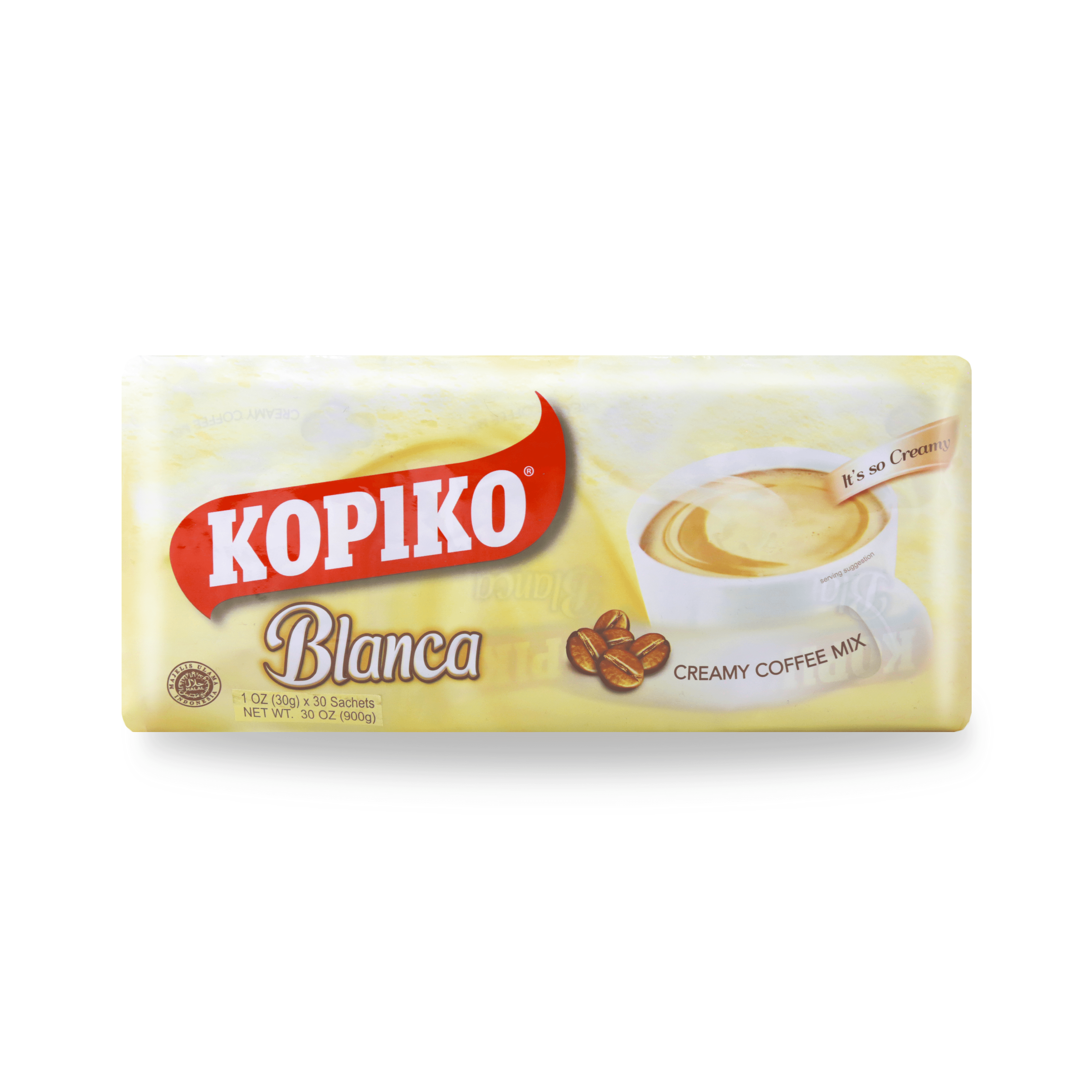 KOPIKO Creamy Instant Coffee Mix Blanca, 30 Convenient