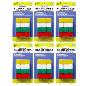 Koplow Games Blank Dice Set with Stickers, 72 Pieces