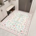 thumbnail image 1 of KOPOEELK 5x7 Washable Area Rug, Pink Oriental Traditional Non Slip Low Pile Carpet, Stain Resistant Indoor Floor Decor for Living Room, Bedroom and Dining Room, 1 of 6