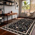 thumbnail image 1 of KOPOEELK Black Oriental Traditional Washable Rug 8x10, Non Slip Stain Resistant Low Pile Area Carpet for Living Room, Dining Room and Foyer, Indoor Home Decor, 1 of 6