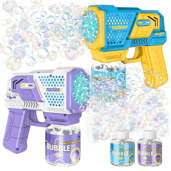 KOPPOP  Bubble Machine - Colorful Light-Up Toy for Outdoor Play (Blue & Purple)