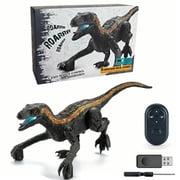 KOPPOP Remote Control Raptor, 2.4GHz Wireless Walking Dinosaur Toy with LED Eyes & Realistic Roaring Sound, Electric Dinosaur Robot Gift for Boys Girls Ages 3+