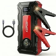 KOPUO Car Battery Charger, Ultra-Compact Car Jumper Starter Portable, Jump Box with Compass & LED Flashlight for 8.5L Gas/6.5L Diesel Engines