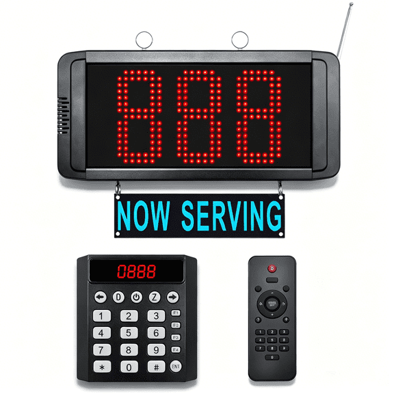KOQICALL Restaurant Pager System with 2 Digits Display and Next Call Button,Take a number dispenser Queue Calling System for Hospital Bank Barbershop Office