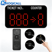 KOQICALL Restaurant Pager System with LED Number Display and 3 waiter call button, Take a number dispenser for Hospital, Clinic, Bank, Food Truck