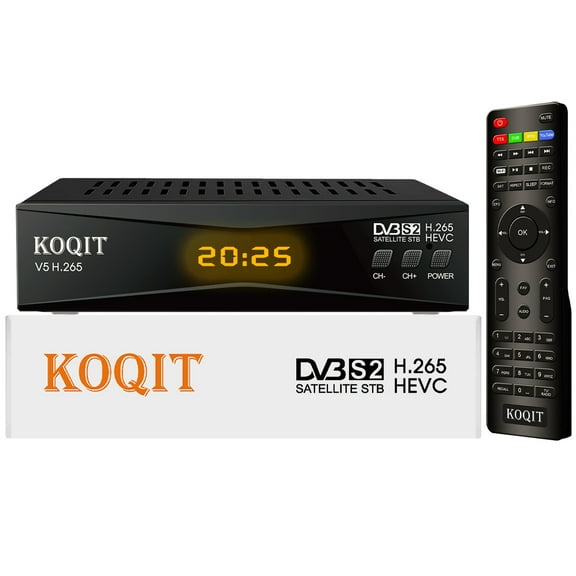 KOQIT H.265 HD DVB-S/S2 FTA Digital Satellite Receiver, Free to Air HEVC USB WiFi TV Sat Decoder, Supports Intelsat Galaxy 19, MeeCast TV Stick Sat to IP