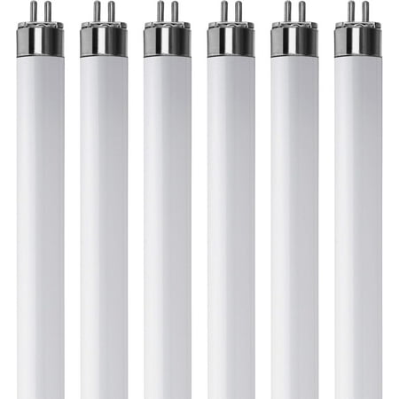 KOR - 6W T5 Fluorescent Light Bulbs F6T5/WW 3000K Warm White 9-Inch Long Life, 6 Pack