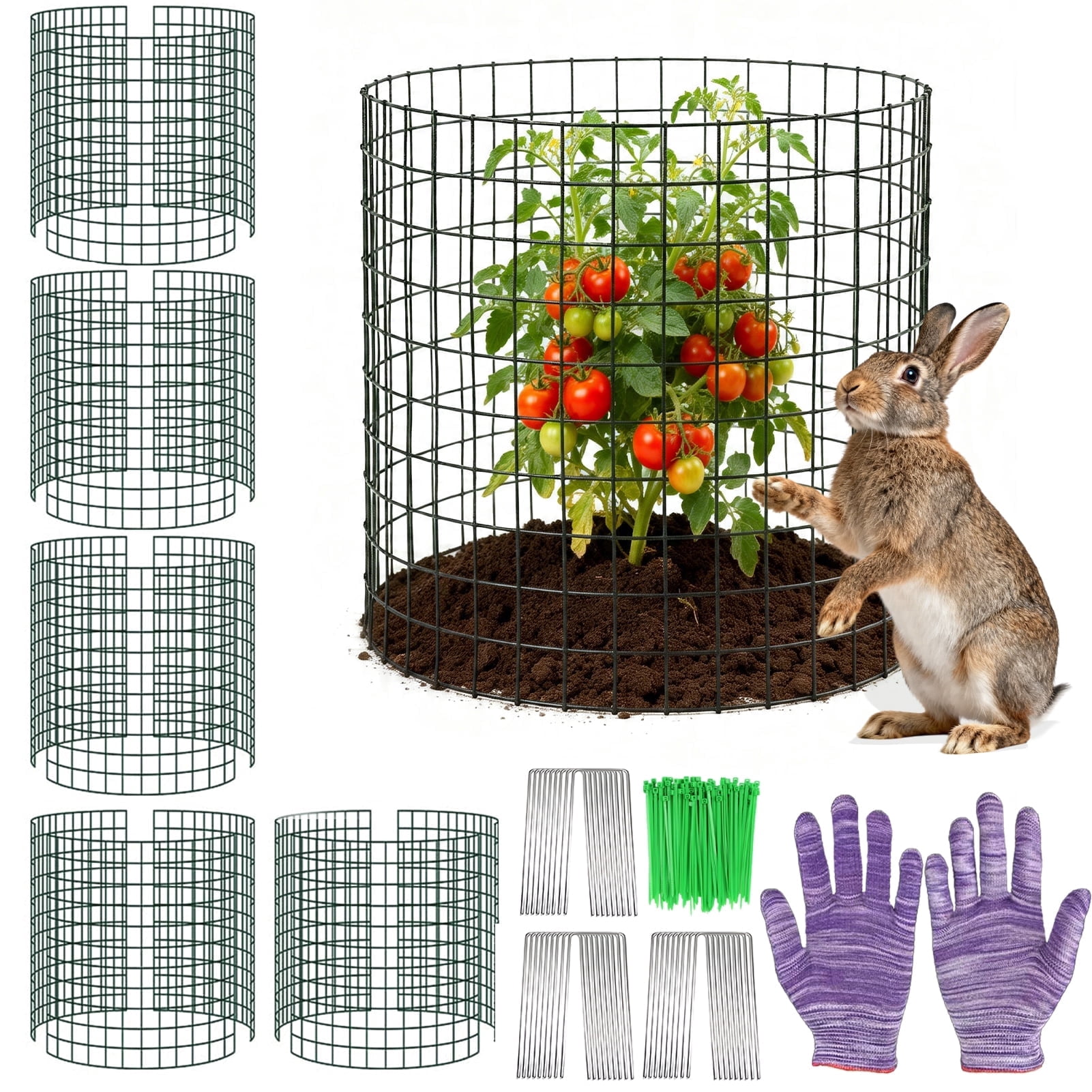 KORALAKIRI Plant Protector from Animals, Plant Cages for Outdoor Plants, Metal  Wire Mesh Garden Protection Animal Barrier to Keep Flower Vegetables from Rabbit Chicken