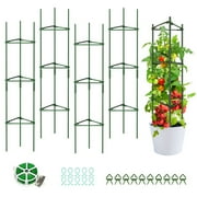 KORALAKIRI 4 Pack Tomato Cages, Tomato Plant Support up to 74inch Multi-Functional Garden Trellis for Climbing Plant Stakes