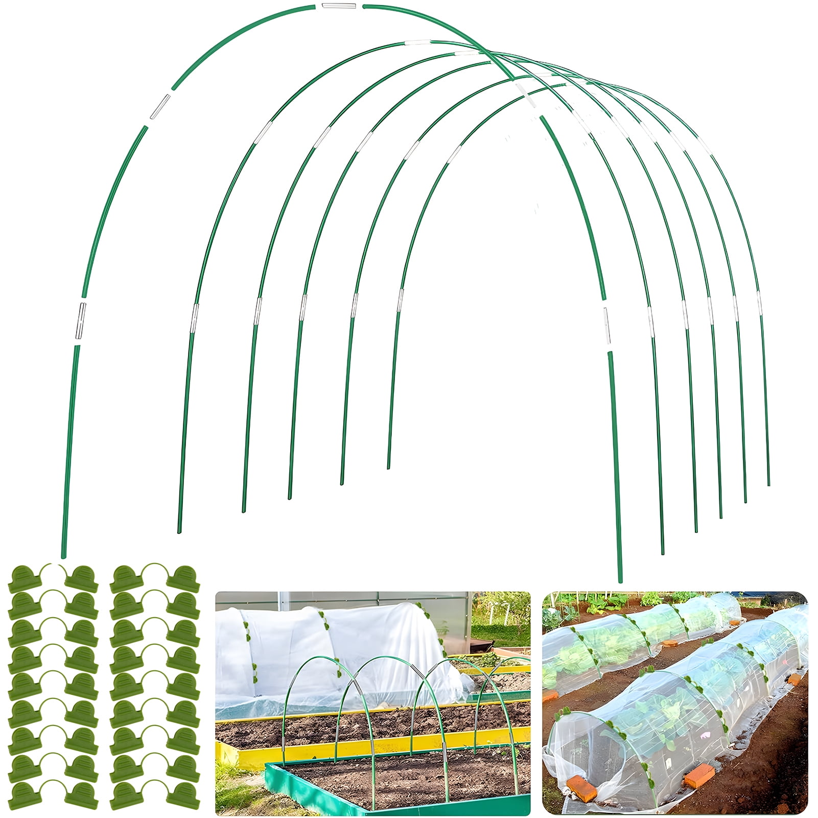 KORALAKIRI Garden Hoop for Raised Beds, 36pcs Greenhouse Hoops with Rust-proof PVC Grow Tunnel for Row Cover, Bird netting, Plant Frost Potection, Extend Growin