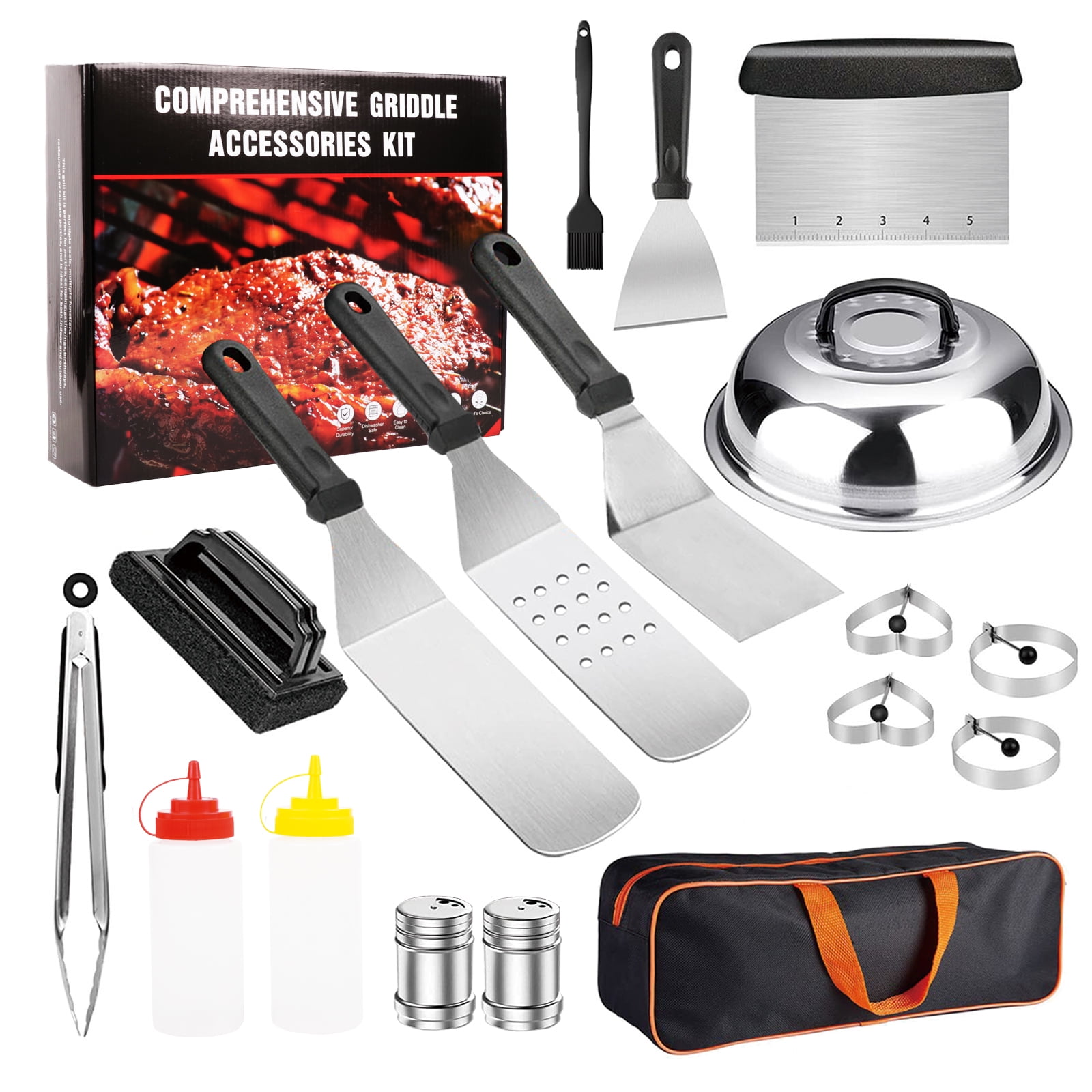 Tksrn Griddle Accessories Kit, 30 Pcs Flat Top Grill Tools Set for BBQ NEW