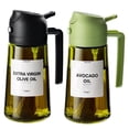 thumbnail image 1 of KORALAKIRI 2 in 1 Oil Sprayer for Cooking, 16oz/470ml Glass Food-grade Olive Oil Spray Bottle Dispenser Mister Spritzer with Pourer for Kitchen, Salad, Frying, BBQ (Black & Green), 1 of 7