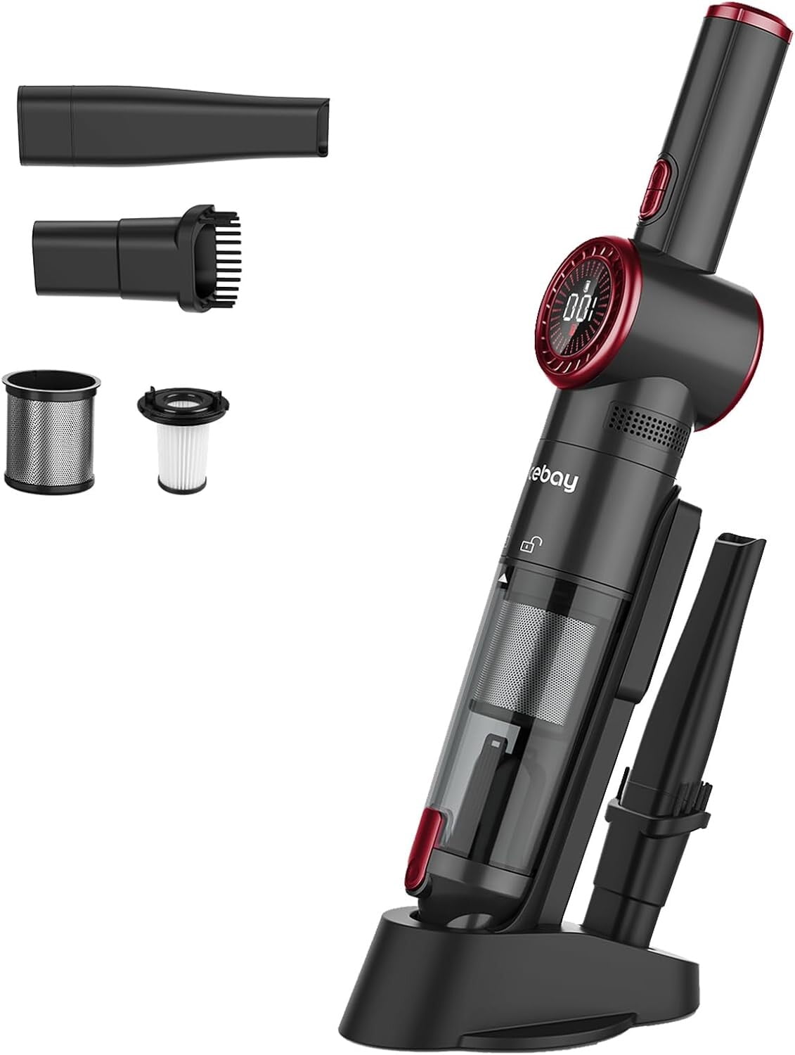 Open Box KORAMZI EV-H065 Cordless Handheld Vacuum Cleaner, Red